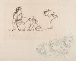 Femme et une grue (Vigilance ?)