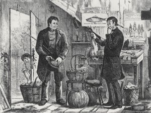 Un fermier payant son abonnement au journal local en nature - Frederick Stuart after Church