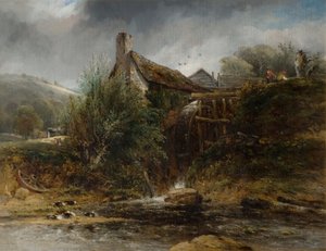 Un moulin à eau près de Totnes, Devon, 1834