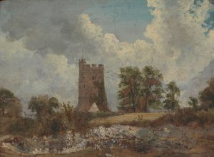 Paysage avec une église - Frederick W. Watts