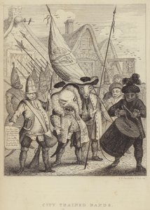 City Trained Bands : satire sur les milices associées à la City de Londres et la panique générée par la rébellion jacobite de 1745 (gravure) - Frederick William Fairholt