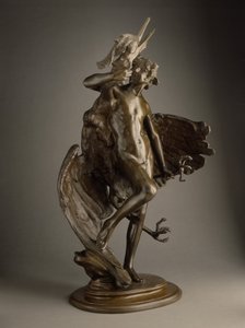 Jeune faune et héron