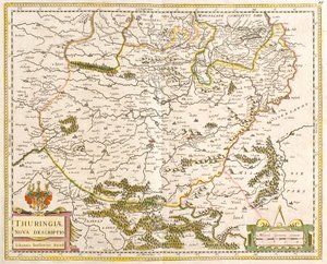 Carte de la Thuringe, Allemagne - Frederick de Wit