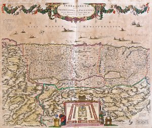 Carte de la Terre Sainte (Israël, Palestine) - Frederick de Wit
