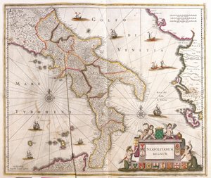 Carte du Royaume de Naples (Italie) - Frederick de Wit