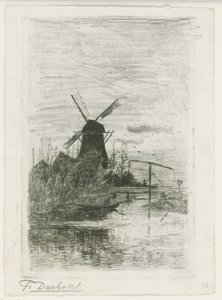 Le pêcheur - Fredericus Jacobus van Rossum du Chattel (signed by artist)