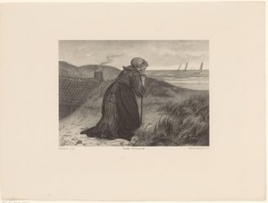 Vieille femme appuyée sur une canne - Frederik Hendrik Weissenbruch
