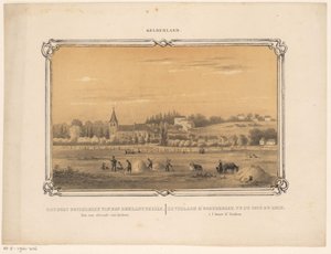 Gezicht op Oosterbeek met hooiende figuren - Frederik Lodewijk Huygens
