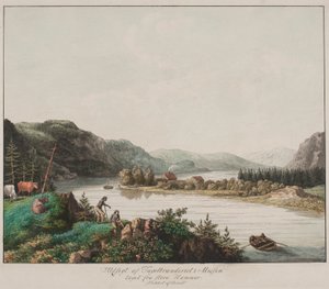 Vue de la briqueterie à Miøsen prise de Store Hammer