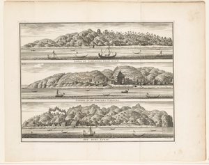 Différentes fortifications de la VOC à Ceram Laäla par Compagnies Sagoe-bosch / Loehoe, et la Forteresse Overburg / Le village Saway