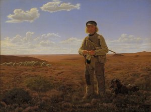 Un berger du Jutland dans la lande
