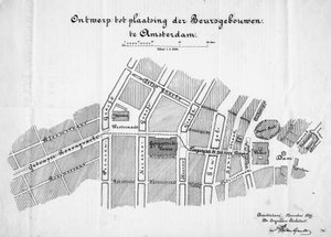 Conception pour une bourse de commerce, Amsterdam, situation. Novembre 1879 - Frederik Willem van Gendt