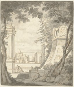 Paysage fantastique avec architecture classiciste