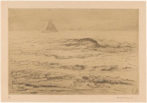 Voilier en mer - Frederika Henriëtte Broeksmit (signed by artist)