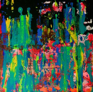 Foule abstraite et colorée - Fredrik Olsen