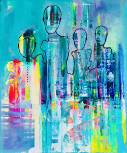 Une famille abstraite pleine de vie