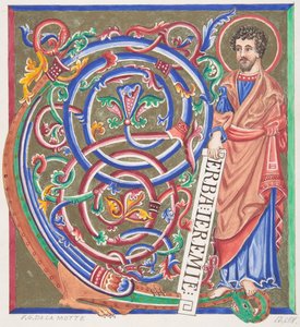 Initiale illuminée et Saint, 1830-62