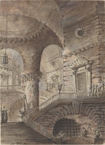 Prison romaine - French 18th Century Follower of Giovanni Battista Piranesi