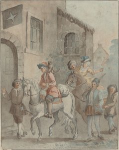 Arrivée à une auberge - French 18th Century after Jean Baptiste Oudry