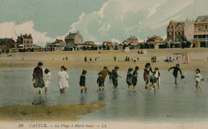 Cayeux, la plage à marée basse. Carte postale envoyée le 27 juillet 1913. - French Photographer