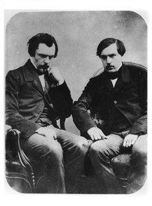 Edmond Louis Antoine Huot de Goncourt (1822-96) et Jules Alfred Huot de Goncourt (1830-70) (daguerréotype)