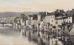 Épinal, Vieilles maisons du quai Rualménil, au bord de la Moselle - French Photographer