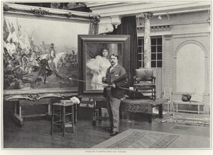 François Flameng dans son atelier