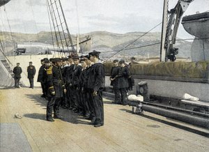 Marine française, fin XIXe siècle : le départ des permissionnaires - Bibl. des Arts déco.