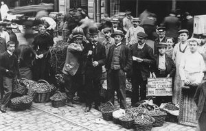 Jardiniers du marché des Halles, Paris, 1907 - French Photographer