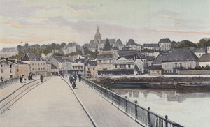 Gray, Vue générale, prise de la rive de la Saône - French Photographer