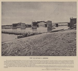 La Commune de Paris, Pont De Bateaux À Asnières - French Photographer
