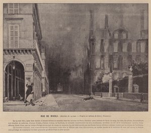 La Commune de Paris, Rue De Rivoli, Matinée du 24 mai (photo n/b) - French Photographer
