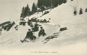 Lugeurs sur une montagne - French Photographer