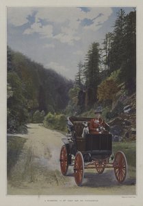 Mademoiselle Yahne dans sa voiture Cleveland à Plombières-les-Bains, France - French Photographer