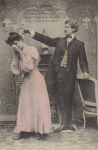Homme renvoyant sa femme en pleurs - French Photographer