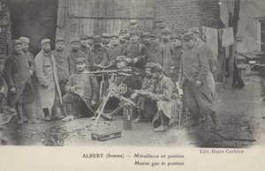 Mitrailleuse Maxim en position, Albert, Somme, Première Guerre mondiale - French Photographer