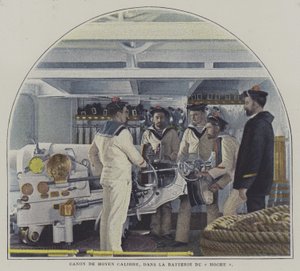 Canon naval de moyen calibre à bord du cuirassé Hoche - French Photographer