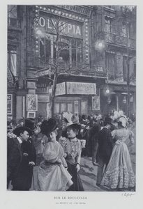 Sur le boulevard des Capucines devant la salle de musique Olympia, Paris - French Photographer