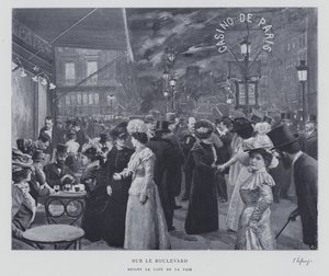 Sur le boulevard devant le Café de la Paix, Paris - French Photographer