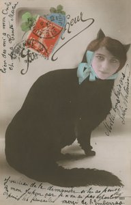 Chat avec un visage de femme