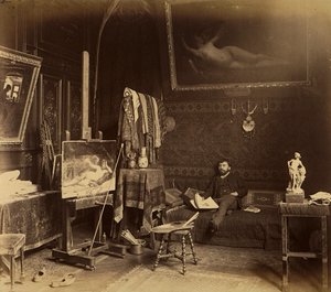 Le Peintre Toulot dans son atelier