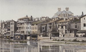 Verdun, Abside de la Cathédrale, Vue prise de la rive droite de la Meuse - French Photographer