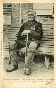 Victor Baillot, le dernier survivant de la bataille de Waterloo, photographié à Carisey le 22 avril ? - French Photographer