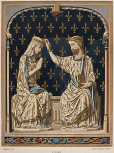 Couronnement de la Vierge du 14ème siècle, ivoire du Louvre, illustration du Dictionnaire de l