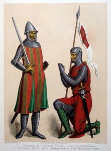 1. Chevalier de la Première Croisade (1096); 2. Chevalier (1295) - French School
