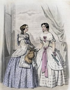 2 femmes à la mode - dans "Journal des Demoiselles" 1852.