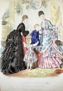 2 femmes et 2 enfants : Mode - dans « Album de la Mode illustrée » - French School