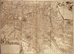9e plan de Paris sous Louis XV - dans «Continuation du traité de la police» - French School