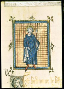 AE II 327 Roi Saint Louis portant le sceptre et la main de justice, du Registre des Ordonnances de L