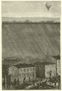 Un ballon au-dessus de la pluie - French School